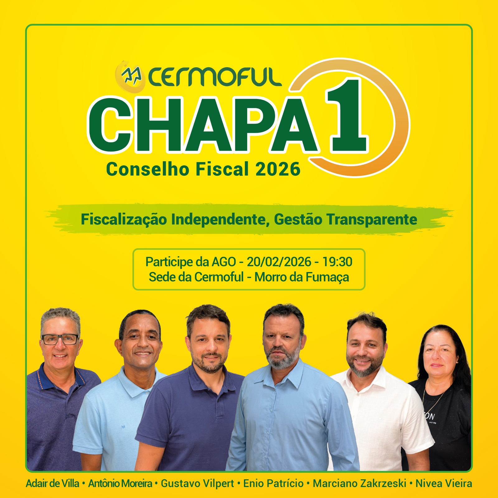 💛 Chapa 1 – Conselho Fiscal 2026